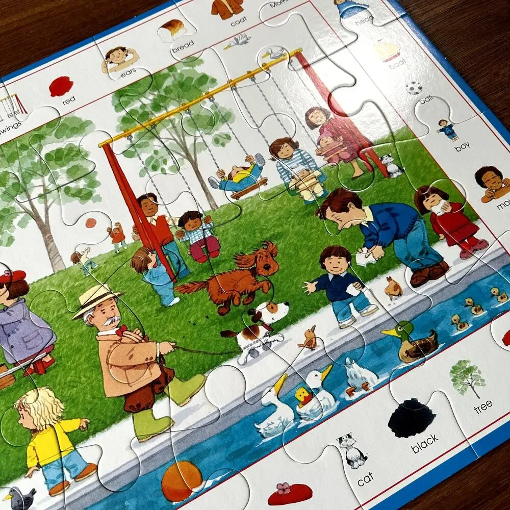 Vintage 1995 Usborne First Words 36 Giant Piece Floor Puzzle
